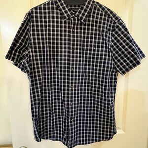 Banana Republic Navy and White Plaid Shirt